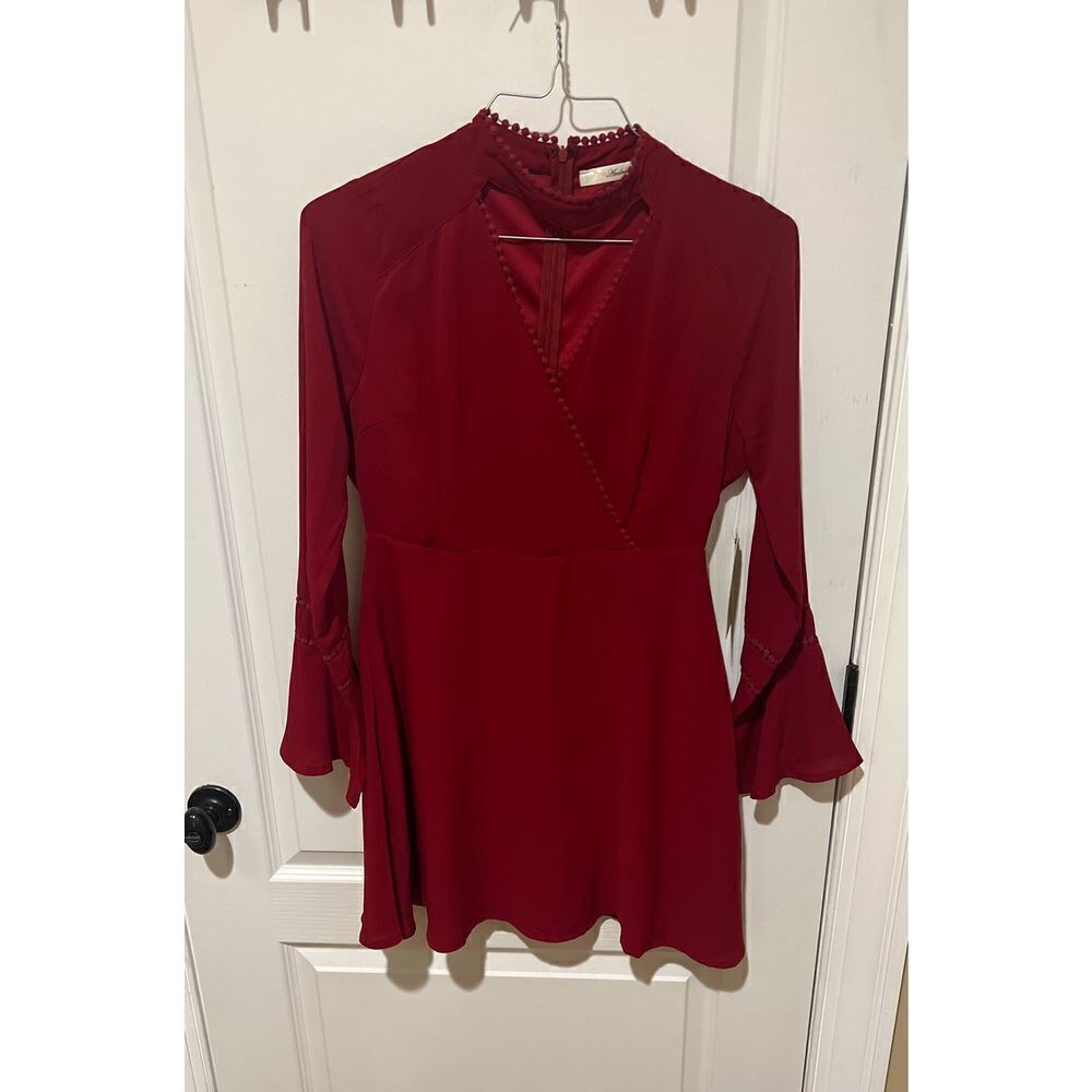 New Andree by Unit Crimson Red Romper with faux wrap and details medium